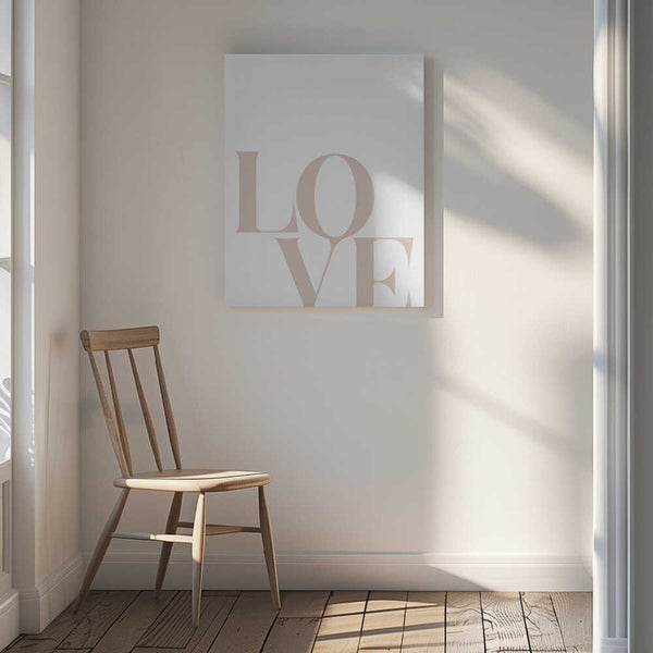 Tablou canvas „Minimalist Love Typography” de uplusmestudio