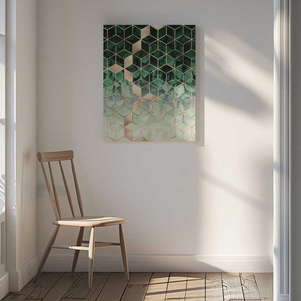 Tablou canvas „Leaves And Cubes” de Elisabeth Fredriksson