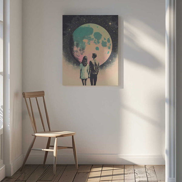 Tablou canvas „Lunar Lovers' Journey” de Treechild