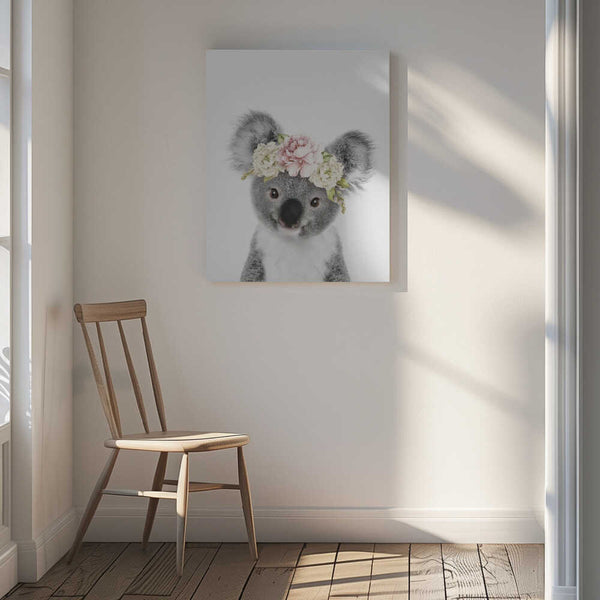 Tablou canvas „Floral Baby Koala” de Lola Peacock