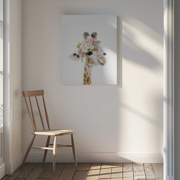 Tablou canvas „Floral Baby Giraffe” de Lola Peacock
