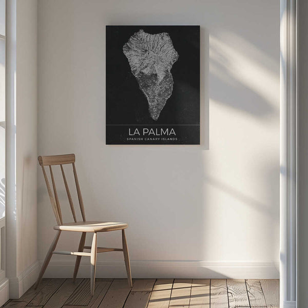 Tablou canvas „La Palma Spanish Canary Islands Map” de Nicholas