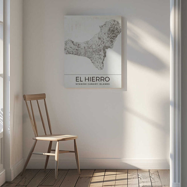 Tablou canvas „El Hierro Spanish Canary Islands Map” de Nicholas