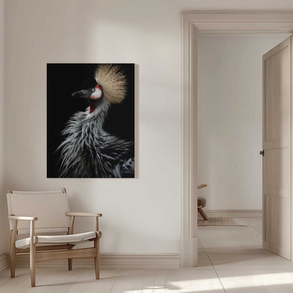 Tablou canvas „Crowned crane's portrait” de Eiji Itoyama
