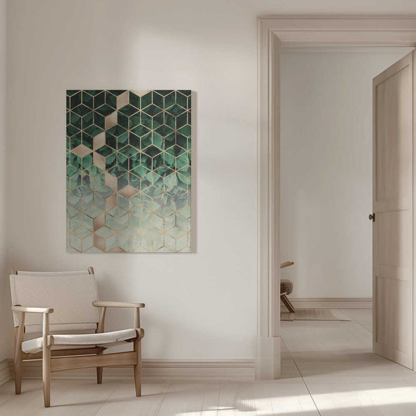 Tablou canvas „Leaves And Cubes” de Elisabeth Fredriksson