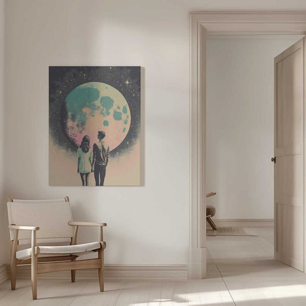 Tablou canvas „Lunar Lovers' Journey” de Treechild