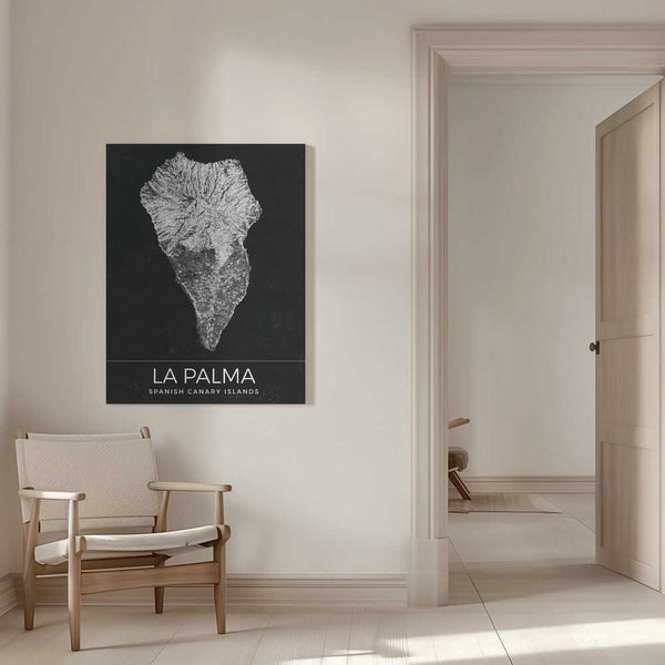 Tablou canvas „La Palma Spanish Canary Islands Map” de Nicholas