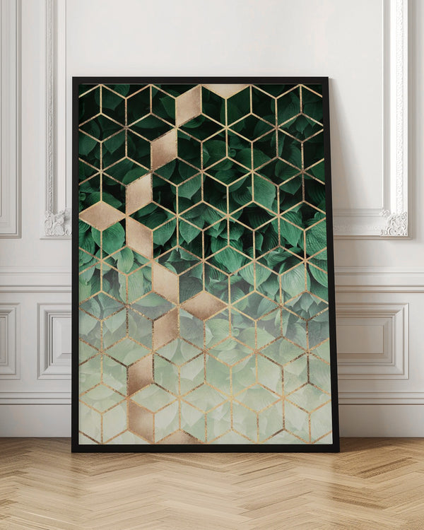 Tablou înramat „Leaves And Cubes” de Elisabeth Fredriksson