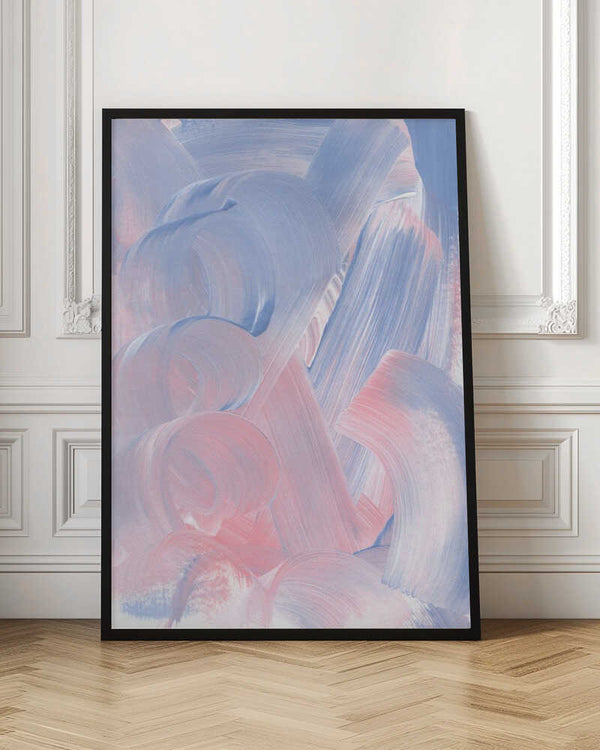 Tablou înramat „Pastel Brushstrokes In Blue And Pink Hues” de uplusmestudio