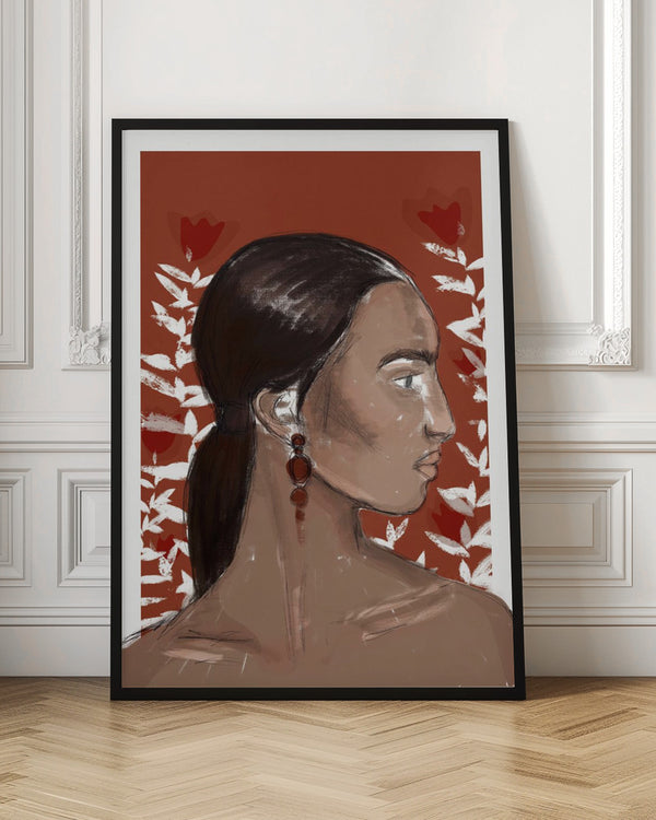 Tablou înramat „Crimson Elegance” de Treechild