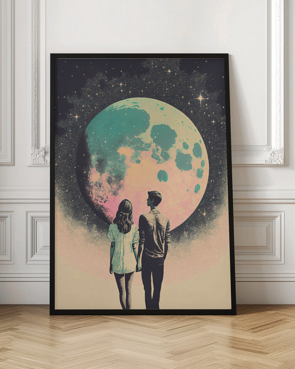 Tablou înramat „Lunar Lovers' Journey” de Treechild