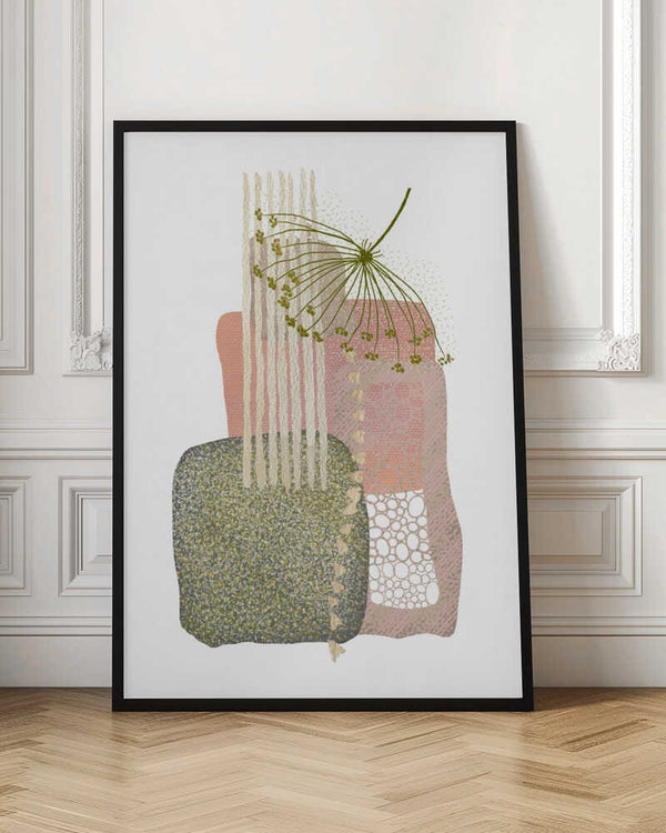 Tablou înramat „Delicate Pink and Green-3” de Sally Ann Moss