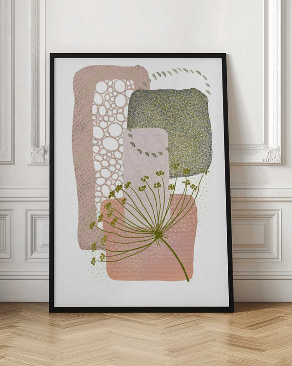 Tablou înramat „Delicate Pink and Green-2” de Sally Ann Moss