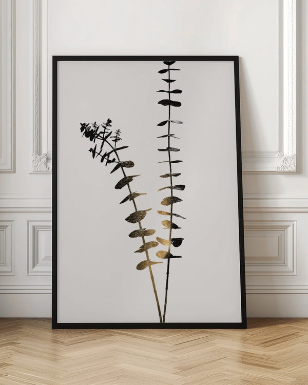 Tablou înramat „Eucalyptus Dark Gold” de Kubistika