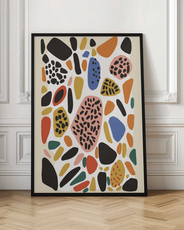 Tablou înramat „Vibrant Pebble Mosaic” de Treechild