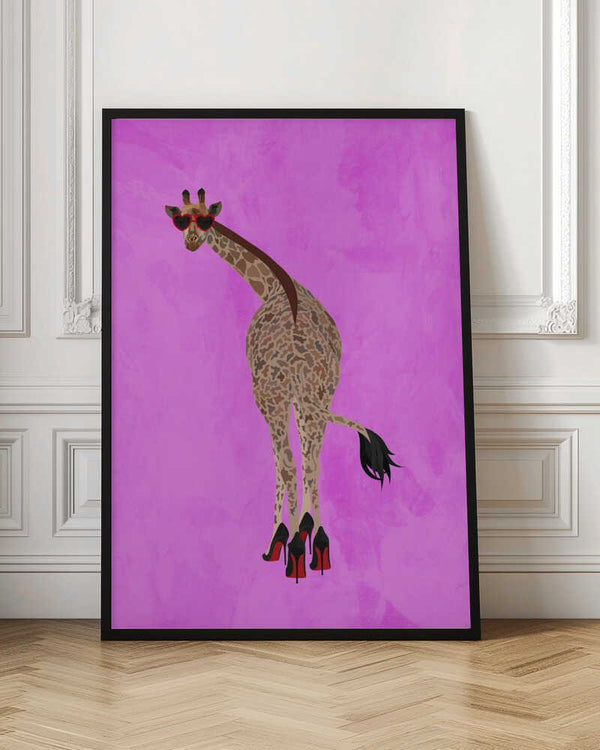 Tablou înramat „Quirky Giraffe wearing shoes” de Sarah Manovski
