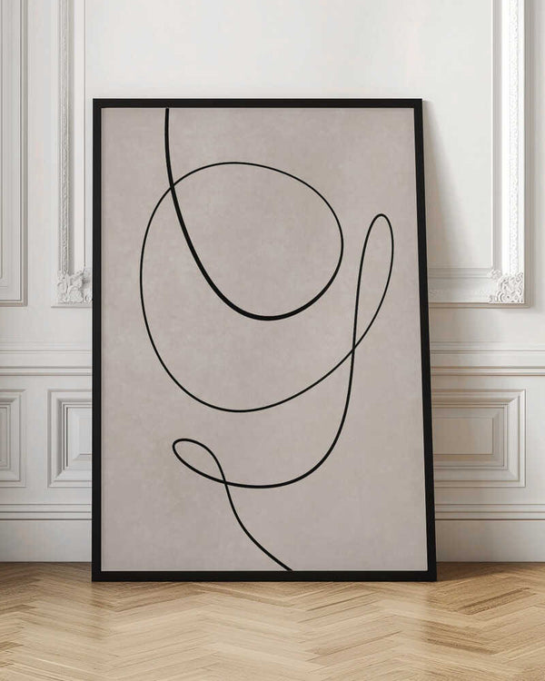 Tablou înramat „Minimal Line Art Abstract Drawing 01” de Little Dean