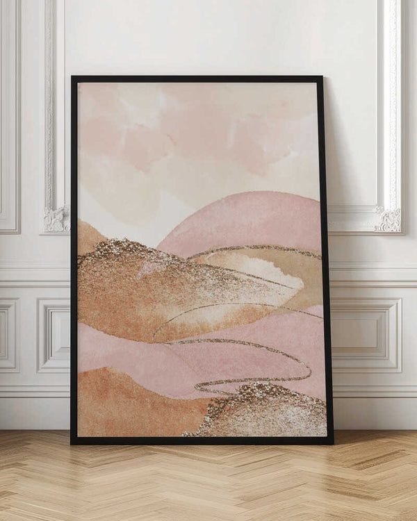 Tablou înramat „Landscape in pink-2” de Sally Ann Moss