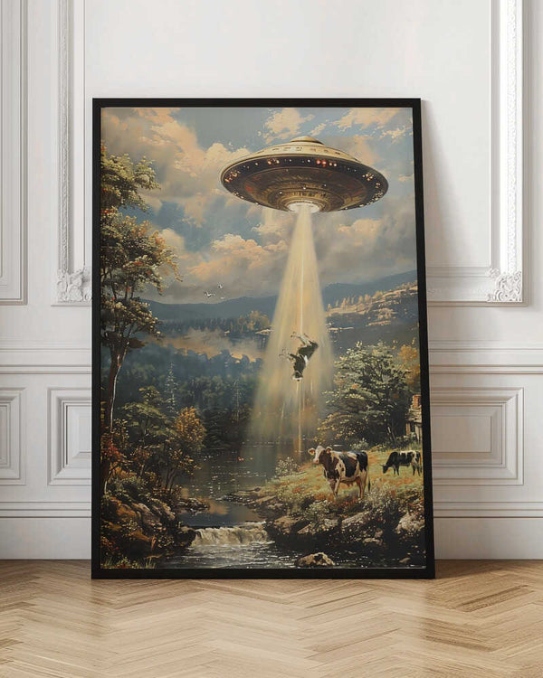 Tablou înramat „Alien Cowspiracy” de Dikhotomy