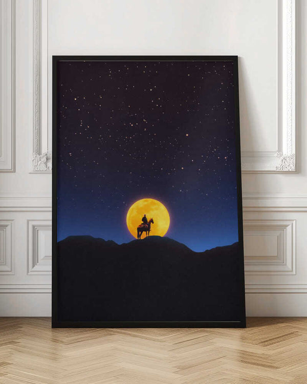 Tablou înramat „The Rider and the Moon” de Taudalpoi