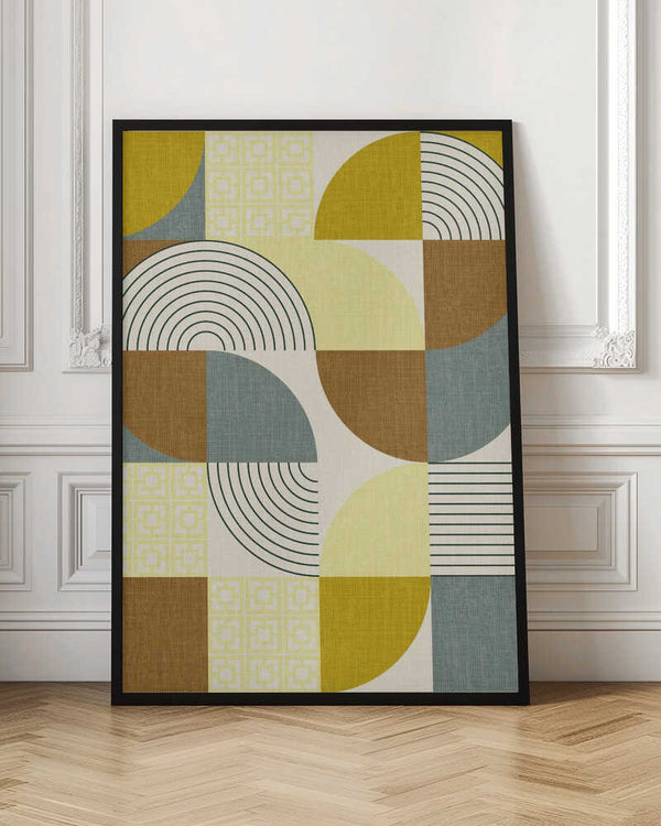 Tablou înramat „Palm Springs Desert Shapes Mustard” de Alexandra Weise