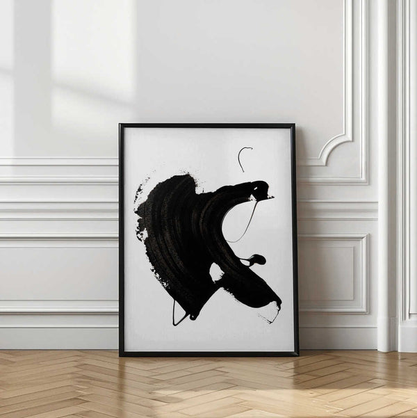 Tablou înramat „Black abstract Stroke” de uplusmestudio