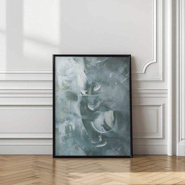 Tablou înramat „Green and White Acrylic” de uplusmestudio