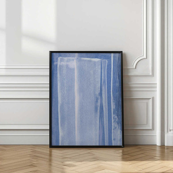 Tablou înramat „Blue With Vertical Brushstrokes” de uplusmestudio