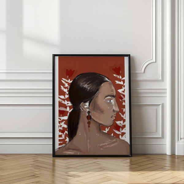 Tablou înramat „Crimson Elegance” de Treechild