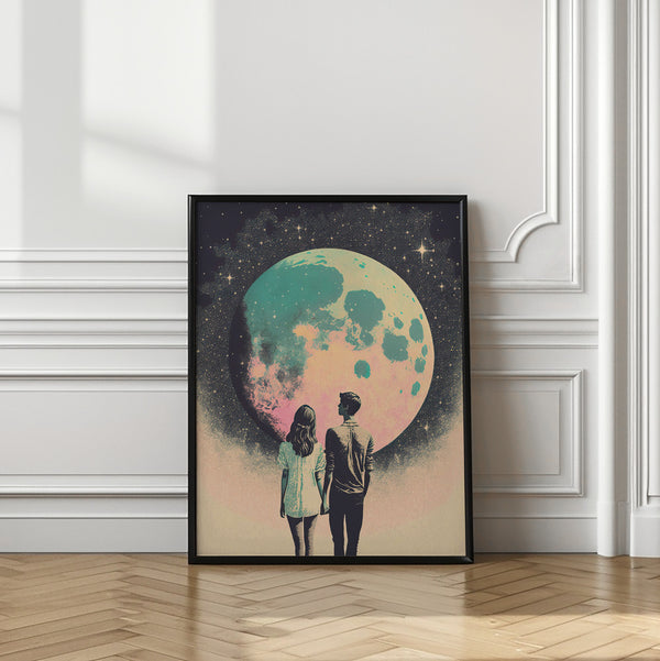 Tablou înramat „Lunar Lovers' Journey” de Treechild