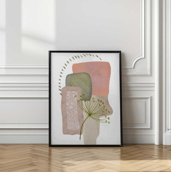 Tablou înramat „Delicate Pink and Green-1” de Sally Ann Moss