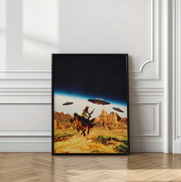 Tablou înramat „UFO Space Chase” de Taudalpoi