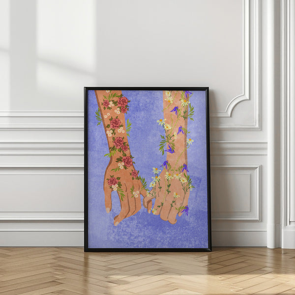 Tablou înramat „Holding hands” de Raissa Oltmanns