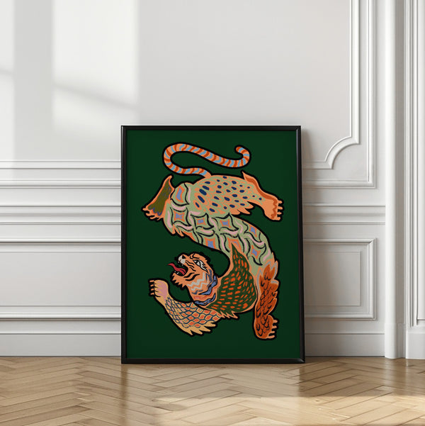 Tablou înramat „Asiantiger Green” de Arty Guava