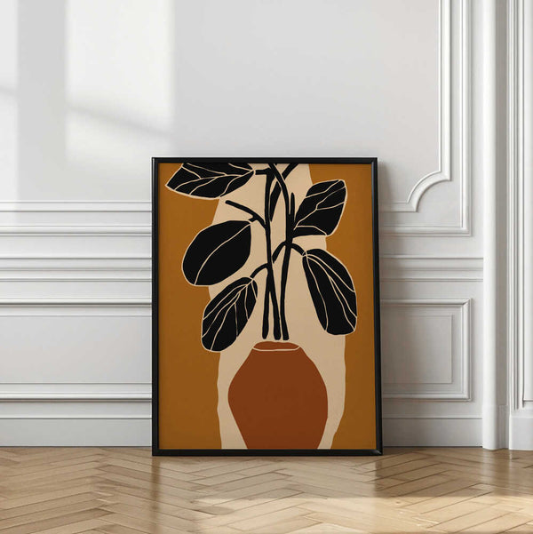 Tablou înramat „Bold Leaf Silhouette” de Treechild