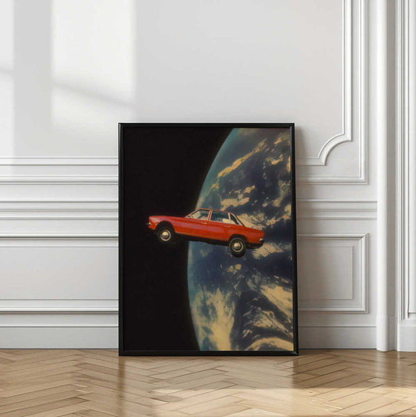 Tablou înramat „Flying Space Car” de Taudalpoi