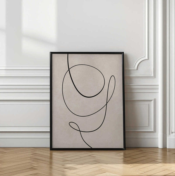 Tablou înramat „Minimal Line Art Abstract Drawing 01” de Little Dean