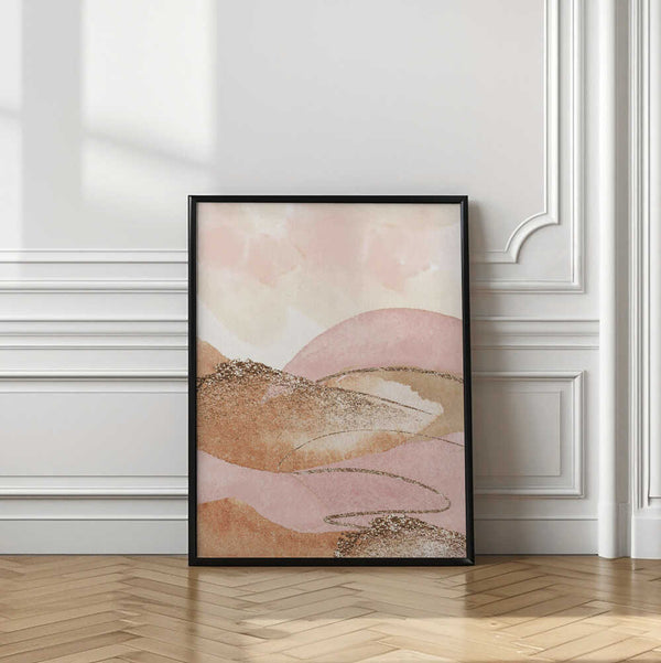 Tablou înramat „Landscape in pink-2” de Sally Ann Moss