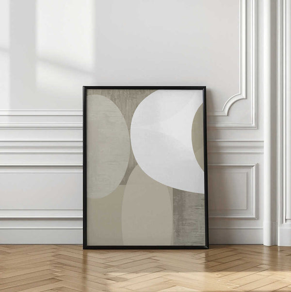 Tablou înramat „Black White Neutral Shapes 1” de cartissi
