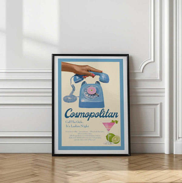 Tablou înramat „Blue Cosmo” de Jenny Liz Rome