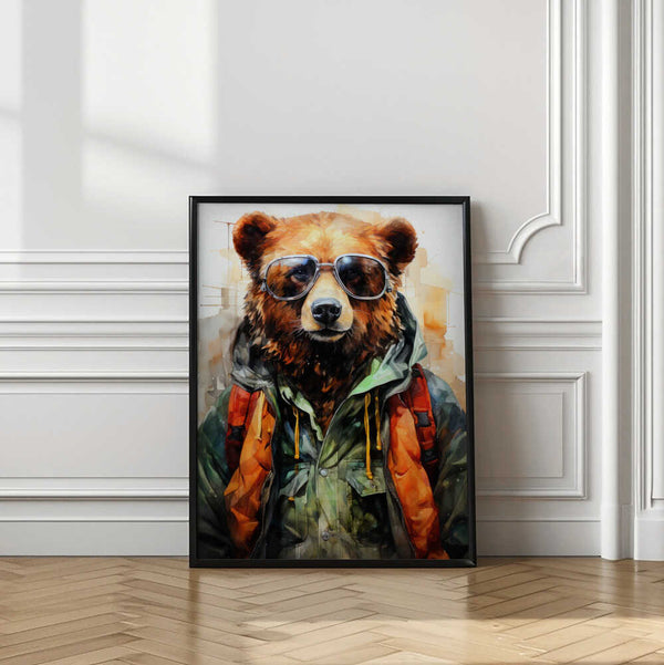 Tablou înramat „Bear Watercolor Animal Art (2)” de Justyna Jaszke