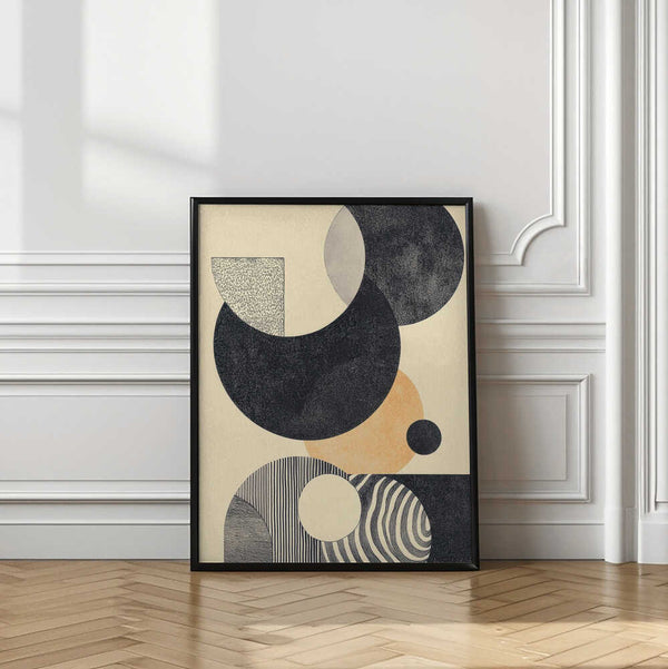 Tablou înramat „Geometric Art with Circles and Patterns” de Melloi Art Prints