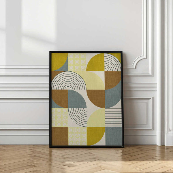 Tablou înramat „Palm Springs Desert Shapes Mustard” de Alexandra Weise