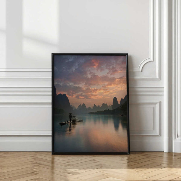 Tablou înramat „Li River Sunrise” de Yan Zhang