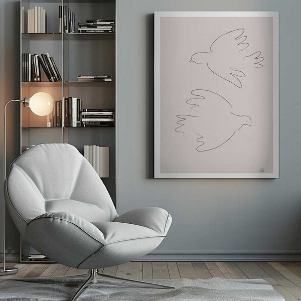 Tablou canvas „Two Doves” de Pictufy Studio II