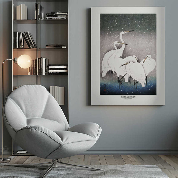 Tablou canvas „Group Of Egrets” de Ohara Koson
