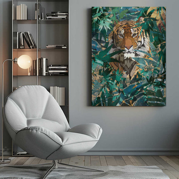 Tablou canvas „Tiger in the jungle 2” de Sarah Manovski
