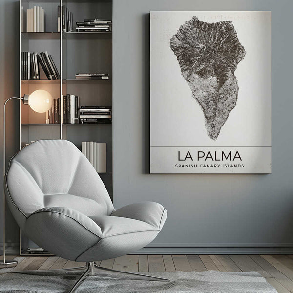 Tablou canvas „La Palma Spanish Canary Islands Map” de Nicholas