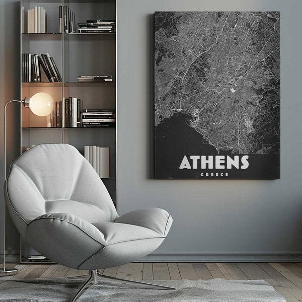 Tablou canvas „Athens Greece vintage travel map” de Nicholas