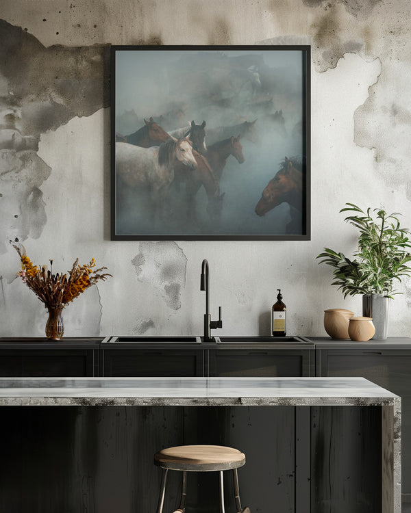 Tablou înramat „lost horses” de Hüseyin Taşkın